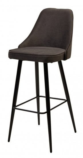 Барный стул NEPAL-BAR ГРАФИТ #14, велюр/ черный каркас (H=78cm) М-City в Камышлове - kamyshlov.mebel-74.com | фото