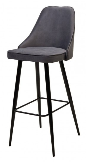 Барный стул NEPAL-BAR СЕРЫЙ #27, велюр/ черный каркас (H=78cm) М-City в Камышлове - kamyshlov.mebel-74.com | фото