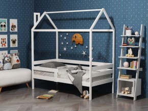 Детская кровать-домик из массива березы Соня-6 (800*1600) Белый/Лак в Камышлове - kamyshlov.mebel-74.com | фото