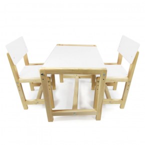 Детский растущий комплект стол и два стула  Я САМ "Лофт" (Белый, Сосна) в Камышлове - kamyshlov.mebel-74.com | фото