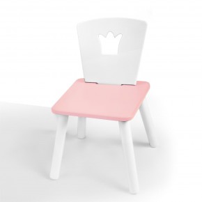Детский стул Корона (Белый/Розовый/Белый) в Камышлове - kamyshlov.mebel-74.com | фото