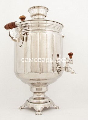 Электрический самовар из латуни на 10 л "Под серебро" в наборе №1 в Камышлове - kamyshlov.mebel-74.com | фото