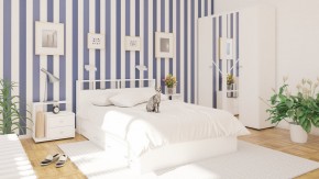 Камелия спальня № 7 Кровать 900 + Стол косметический + Зеркало + Комод, цвет белый, сп.м. 900х2000 мм., б/м, основание есть в Камышлове - kamyshlov.mebel-74.com | фото