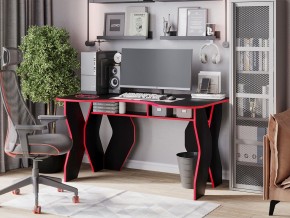 Компьютерный стол КЛ №9.0 (Черный/Красный) в Камышлове - kamyshlov.mebel-74.com | фото