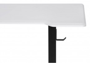 Компьютерный стол Маркос с механизмом подъема 140х80х75 белая шагрень / черный в Камышлове - kamyshlov.mebel-74.com | фото