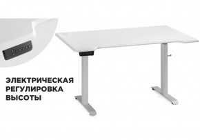 Компьютерный стол Маркос с механизмом подъема 140х80х75 белый / шагрень белая в Камышлове - kamyshlov.mebel-74.com | фото