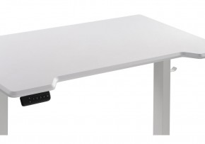 Компьютерный стол Маркос с механизмом подъема 140х80х75 белый / шагрень белая в Камышлове - kamyshlov.mebel-74.com | фото