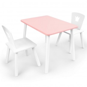 Комплект детской мебели стол и два стула Корона  (Розовый/Белый/Белый) в Камышлове - kamyshlov.mebel-74.com | фото