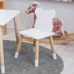Комплект детской мебели стол и два стула Мишутка (Белый/Белый/Береза) в Камышлове - kamyshlov.mebel-74.com | фото