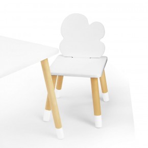 Комплект детской мебели стол и два стула Облачко (Белый/Белый/Береза) в Камышлове - kamyshlov.mebel-74.com | фото
