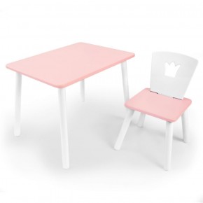 Комплект детской мебели стол и стул Корона (Розовый/Розовый/Белый) в Камышлове - kamyshlov.mebel-74.com | фото