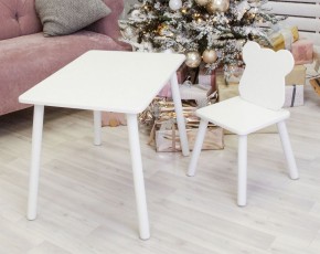 Комплект детской мебели стол и стул Мишутка (Белый/Белый/Белый) в Камышлове - kamyshlov.mebel-74.com | фото