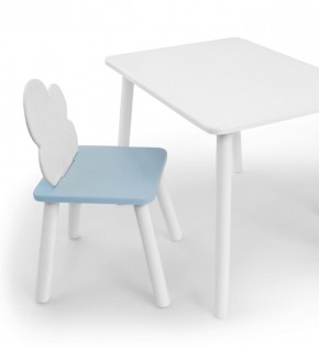 Комплект детской мебели стол и стул Облачко (Белый/Голубой/Белый) в Камышлове - kamyshlov.mebel-74.com | фото