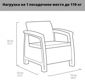 Комплект мебели Корфу Рест (Corfu Rest - without table) коричневый в Камышлове - kamyshlov.mebel-74.com | фото
