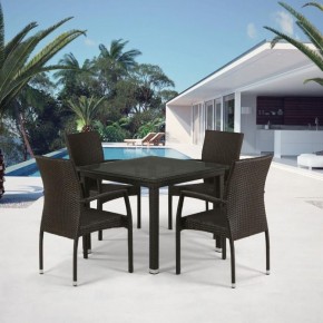 Комплект плетеной мебели T257A/YC379A-W53 Brown (4+1) + подушки на стульях в Камышлове - kamyshlov.mebel-74.com | фото