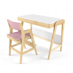 Комплект растущий стол и стул с чехлом 38 попугаев «Вуди» (Белый, Береза, Розовый) в Камышлове - kamyshlov.mebel-74.com | фото
