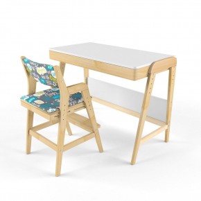Комплект растущий стол и стул с чехлом 38 попугаев «Вуди» (Белый, Без покрытия, Салют) в Камышлове - kamyshlov.mebel-74.com | фото