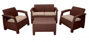 Комплект уличной мебели Yalta Premium Terrace Set (Ялта) шоколадый (+подушки под спину) в Камышлове - kamyshlov.mebel-74.com | фото