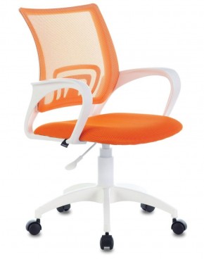 Кресло BRABIX "Fly MG-396W", пластик белый, сетка, оранжевое, 532401, MG-396W_532401 в Камышлове - kamyshlov.mebel-74.com | фото