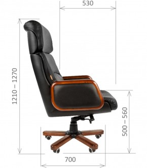 Кресло для руководителя CHAIRMAN 417 (Натуральная кожа) Черное в Камышлове - kamyshlov.mebel-74.com | фото
