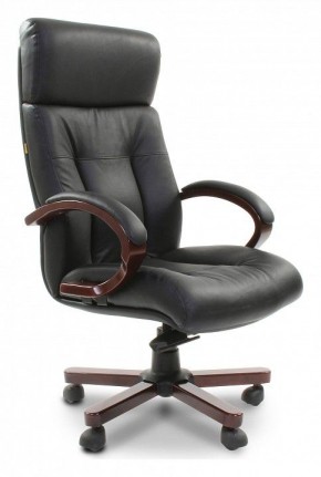 Кресло для руководителя Chairman 421 черный/орех темный, черный в Камышлове - kamyshlov.mebel-74.com | фото
