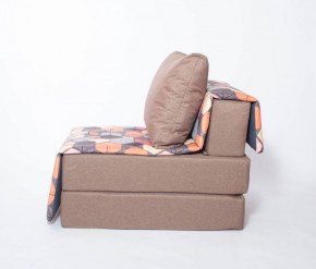 Кресло-кровать бескаркасное Харви (коричневый-геометрия браун) в Камышлове - kamyshlov.mebel-74.com | фото