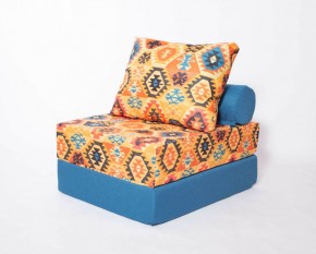 Кресло-кровать-пуф бескаркасное Прайм (мехико желтый-морская волна) в Камышлове - kamyshlov.mebel-74.com | фото