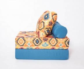 Кресло-кровать-пуф бескаркасное Прайм (мехико желтый-морская волна) в Камышлове - kamyshlov.mebel-74.com | фото
