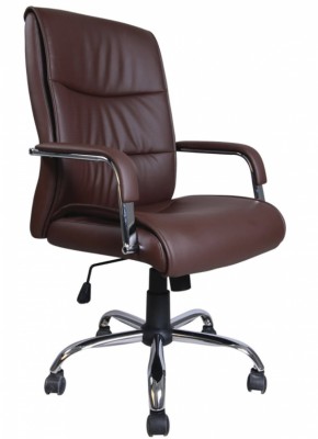 Кресло офисное BRABIX "Space EX-508" (экокожа, хром, коричневое) 531164 в Камышлове - kamyshlov.mebel-74.com | фото