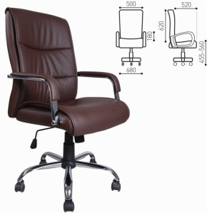 Кресло офисное BRABIX "Space EX-508" (экокожа, хром, коричневое) 531164 в Камышлове - kamyshlov.mebel-74.com | фото