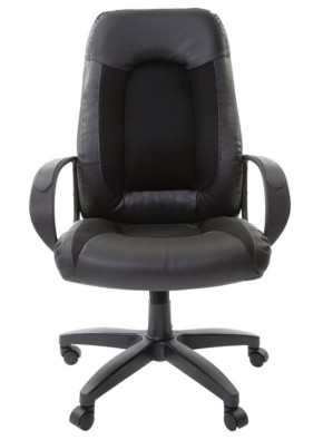 Кресло офисное BRABIX "Strike EX-525" (экокожа черная, ткань черная) 531381 в Камышлове - kamyshlov.mebel-74.com | фото