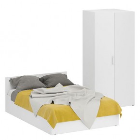 Кровать 1400 + Шкаф угловой Стандарт, цвет белый, ШхГхВ 143,5х203,5х70 + 81,2х81,2х200см., сп.м. 1400х2000 мм., без матраса, основание есть в Камышлове - kamyshlov.mebel-74.com | фото