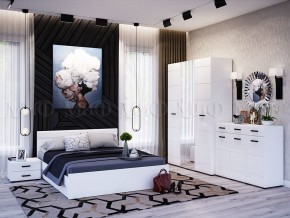 НЭНСИ NEW Кровать 1,4 м (Белый глянец холодный/Белый) в Камышлове - kamyshlov.mebel-74.com | фото