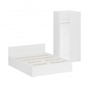 Кровать 1600 + Шкаф угловой Стандарт, цвет белый, ШхГхВ 163,5х203,5х70 + 81,2х81,2х200см., сп.м. 1600х2000 мм., без матраса, основание есть в Камышлове - kamyshlov.mebel-74.com | фото