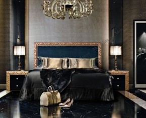 Кровать 2-х спальная (1,6 м) Тиффани Premium черная/золото с мягким элементом (Антрацит) с подъемным механизмомарт (ТФКР-3[3](П) в Камышлове - kamyshlov.mebel-74.com | фото