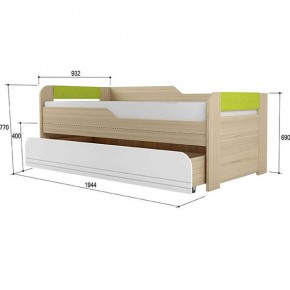 Кровать двухуровневая + подлокотники Стиль № 900.1 NEW (туя светлая/лайм) в Камышлове - kamyshlov.mebel-74.com | фото