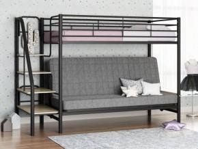 Кровать двухъярусная с диваном "Мадлен-3" (Черный/Серый) в Камышлове - kamyshlov.mebel-74.com | фото
