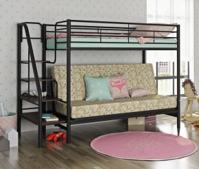 Кровать двухъярусная с диваном "Мадлен-3" (Черный/Серый) в Камышлове - kamyshlov.mebel-74.com | фото