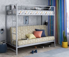 Кровать двухъярусная с диваном "Мадлен" (Серый/Фиолетовый) в Камышлове - kamyshlov.mebel-74.com | фото