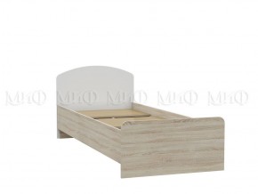 МАРТИНА Кровать 800 с настилом ЛДСП (Белый глянец/дуб сонома) в Камышлове - kamyshlov.mebel-74.com | фото