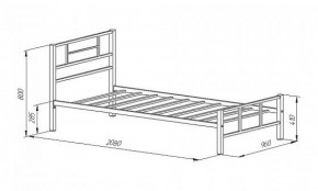Кровать металлическая "Кадис 900х1900" Белый в Камышлове - kamyshlov.mebel-74.com | фото