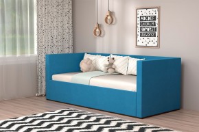 Кровать с ПМ (арт.030) (с/м 900*2000мм) (б/матр), ткань синяя в Камышлове - kamyshlov.mebel-74.com | фото