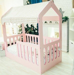 Кровать-домик без ящика 800*1600 (Розовый) в Камышлове - kamyshlov.mebel-74.com | фото