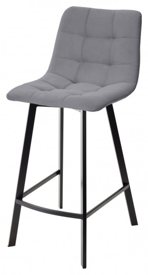Полубарный стул CHILLI-QB SQUARE серый #27, велюр / черный каркас (H=66cm) М-City в Камышлове - kamyshlov.mebel-74.com | фото