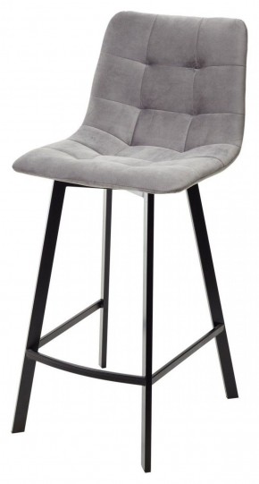 Полубарный стул CHILLI-QB SQUARE светло-серый #26, велюр / черный каркас (H=66cm) М-City в Камышлове - kamyshlov.mebel-74.com | фото