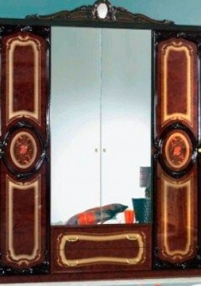 Шкаф 4-х дверный с зеркалами (01.144) Роза (могано) в Камышлове - kamyshlov.mebel-74.com | фото