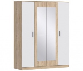Шкаф 4х дверный с зеркалами Уют СБ-2750/1 (Дуб Сонома/Белый) в Камышлове - kamyshlov.mebel-74.com | фото