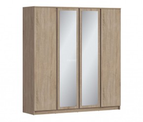 Шкаф 4х дверный с зеркалами Веста СБ-3082 (Дуб Сонома) в Камышлове - kamyshlov.mebel-74.com | фото
