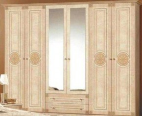 Шкаф 6-и дверный с зеркалами (02.146) Рома (беж) в Камышлове - kamyshlov.mebel-74.com | фото