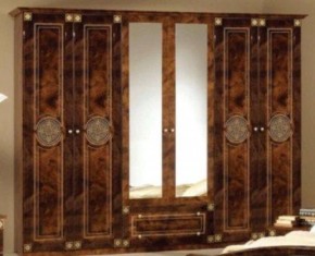 Шкаф 6-и дверный с зеркалами (02.146) Рома (орех) в Камышлове - kamyshlov.mebel-74.com | фото